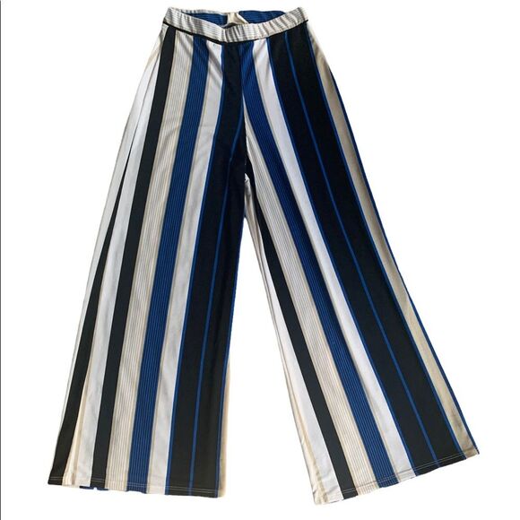 Olive Tree | horizontal stripe wide leg pants - Picture 1 of 6